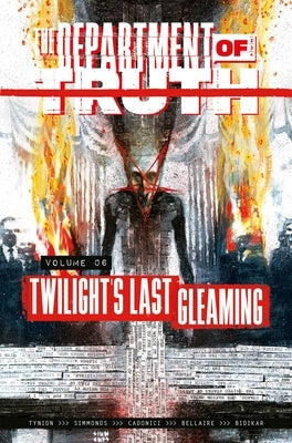 Paperback of The Department of Truth Volume 6 comic book by Image Comics, featuring cover art with dark, mysterious themes.