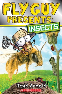 Paperback Scholastic Reference Fly Guy Presents Insects book with colorful illustrated cover featuring various insects.