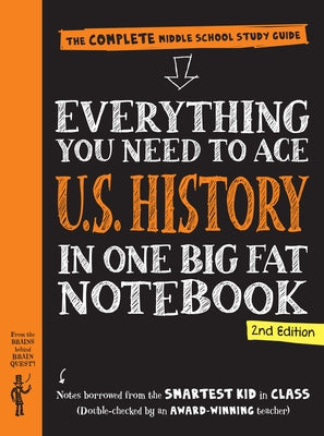 Paperback of "Everything You Need to Ace U.S. History" workbook by Workman Kids, featuring colorful cover with U.S. history themes.