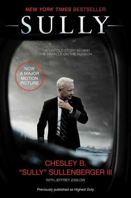 Paperback of Sully movie tie-in novel by HarperCollins Publishers, featuring cover art from the film, with pages and binding visible.