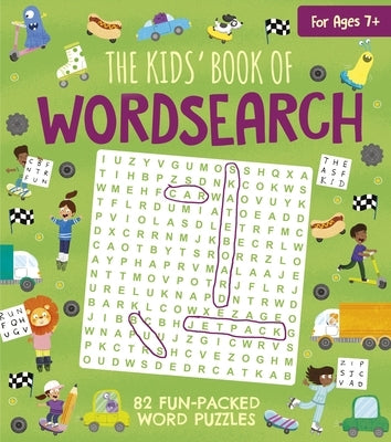 Paperback of The Kids' Book of Wordsearch by Arcturus Editions featuring colorful puzzle pages with 82 fun-packed wordsearch puzzles