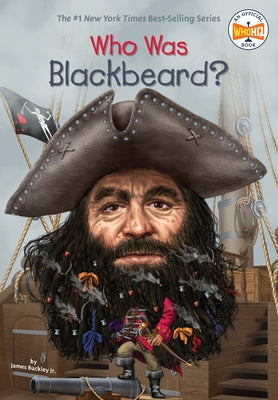 Paperback of "Who Was Blackbeard?" by Penguin Workshop showing the book cover with a pirate illustration and title text.