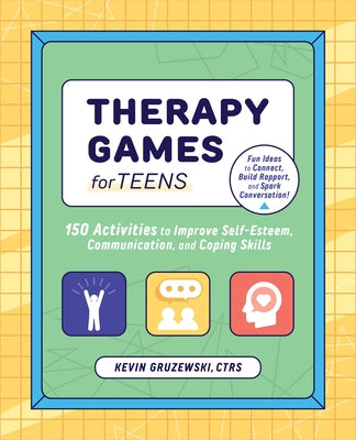 Paperback therapy game book by Callisto Teens with colorful activity pages for teens to boost self-esteem and communication skills.