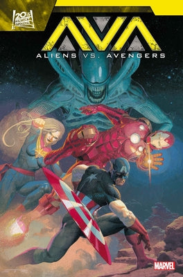 Paperback of Aliens vs. Avengers comic book by Licensed Publishing featuring colorful alien and superhero characters on the cover.