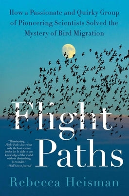 Paperback book titled "Flight Paths" by Harper Perennial featuring a cover with illustrations of migrating birds and scientific research.