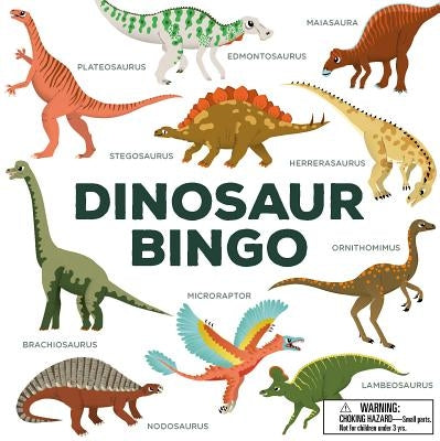 Dinosaur Bingo board game by Laurence King featuring colorful dinosaur illustrations for children and family play.