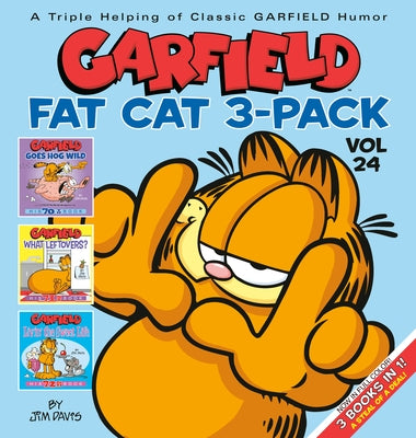 Garfield Fat Cat 3-Pack paperback books by Random House Worlds featuring colorful comic covers and Garfield illustrations.