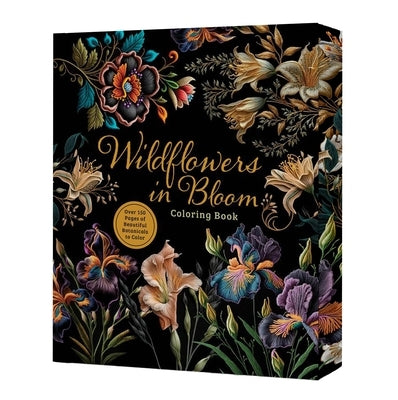Paperback Wildflowers in Bloom coloring book by Chartwell Books featuring over 150 pages of detailed botanical illustrations with sprayed edges.
