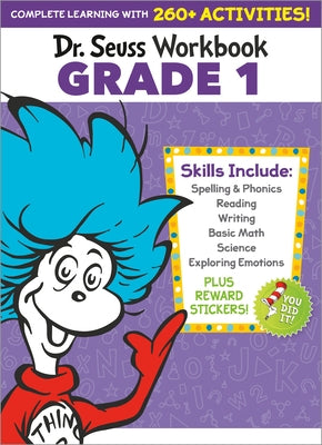 Dr. Seuss Workbook: Grade 1: 260+ Fun Activities with Stickers and More! (Spelling, Phonics, Sight Words, Writing, Reading Comprehension, Math, Additi Paperback Bright Matter Books