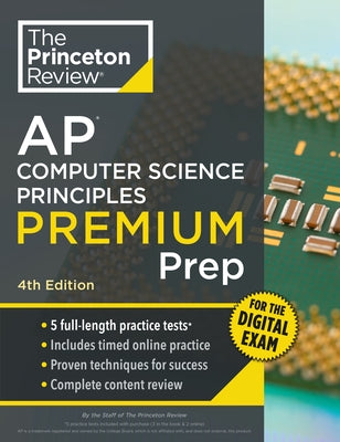 Princeton Review AP Computer Science Principles 4th Edition paperback with practice tests, digital content, and review materials.