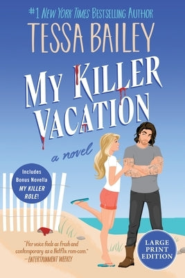 Large print paperback of "My Killer Vacation" by William Morrow, featuring a cover image of a tropical getaway scene.