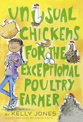 Paperback book cover for "Unusual Chickens for the Exceptional Poultry Farmer" by Yearling Books, featuring colorful chicken illustrations.