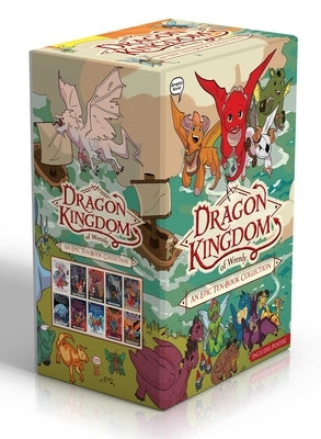 Set of ten paperback Dragon Kingdom of Wrenly books by Little Simon, includes poster, featuring colorful fantasy book covers.