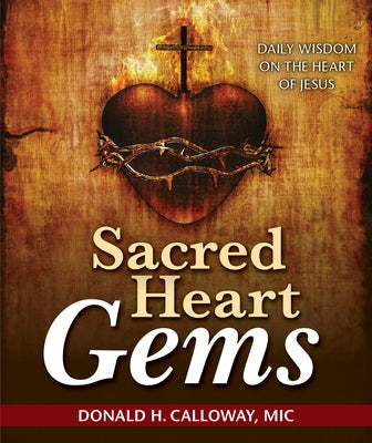 Paperback book titled Sacred Heart Gems: Daily Wisdom on the Heart of Jesus by Marian Press, with a cover featuring religious imagery.