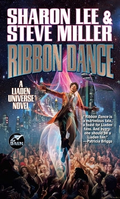 Mass market paperbound book titled "Ribbon Dance" by Baen, with a colorful cover illustration featuring vibrant ribbons and abstract artwork.