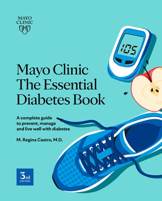 Paperback book titled "Mayo Clinic the Essential Diabetes Book" with a blue cover, featuring the Mayo Clinic Press logo.