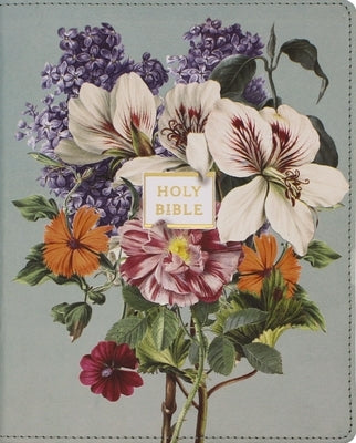 Large print Zondervan Niv Artisan Collection Bible in Sage Floral Leathersoft cover with red letter text and comfort print design.
