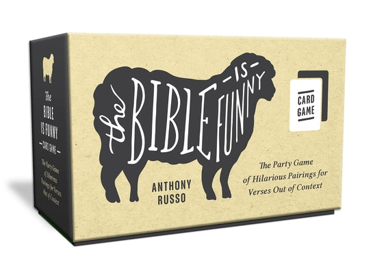 Funny Bible-themed card game by Ink & Willow featuring humorous pairings of Bible verses out of context for party fun.