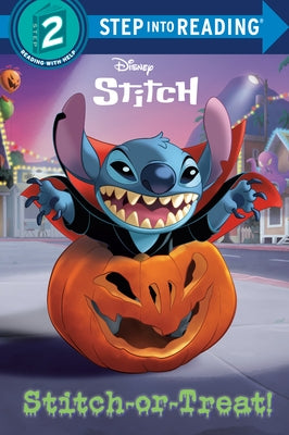 Paperback Disney Stitch "Stitch-Or-Treat!" book by Random House Disney showing a colorful cover featuring Stitch in a Halloween costume.
