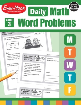 Daily Word Problems Math, Grade 3 Teacher Edition Paperback Evan-Moor Educational Publishers