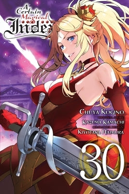 Paperback manga volume 30 of A Certain Magical Index, published by Yen Press, featuring colorful cover art and character illustrations.