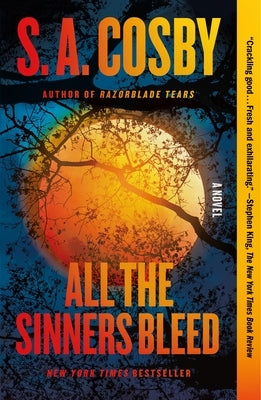 Paperback copy of "All the Sinners Bleed" by Flatiron Books, featuring the book's cover with dark, intense artwork.