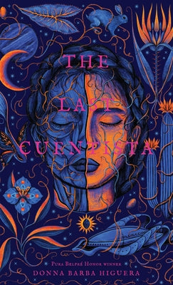 Paperback of The Last Cuentista by Youth Large Print featuring the book cover with colorful artwork and title text.