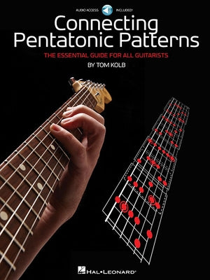 Paperback book titled Connecting Pentatonic Patterns for guitarists by Hal Leonard, featuring diagrams and a CD for practicing pentatonic scales.
