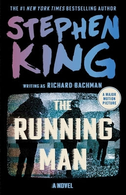 Paperback of "The Running Man" by Scribner Book Company featuring the book cover with bold title and artwork.
