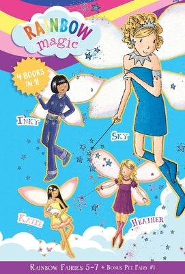 Set of Rainbow Magic fairy books including Sky, Inky, Heather, and Katie with a special Pet Fairies book, all in paperback by Silver Dolphin.