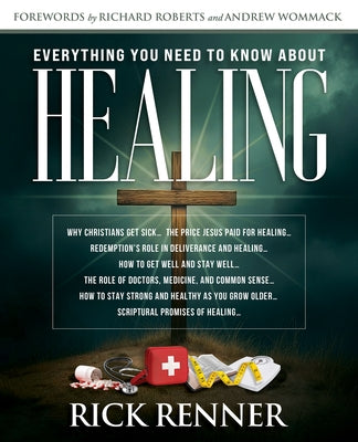 Paperback book titled "Everything You Need to Know about Healing" by Harrison House, with a cover featuring healing symbols and text.