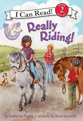 Paperback of Pony Scouts: Really Riding! by HarperCollins featuring a colorful cover with young riders and ponies.