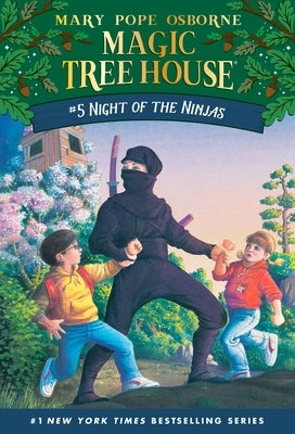 Paperback copy of "Night of the Ninjas" by Random House Books for Young Readers, featuring a colorful ninja-themed cover.
