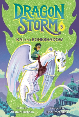 Paperback copy of Dragon Storm #5: Kai and Boneshadow book by Random House Books for Young Readers, showing the cover art.