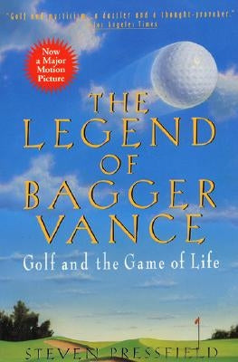 Paperback copy of The Legend of Bagger Vance novel by William Morrow & Company featuring a cover with golf-themed artwork.