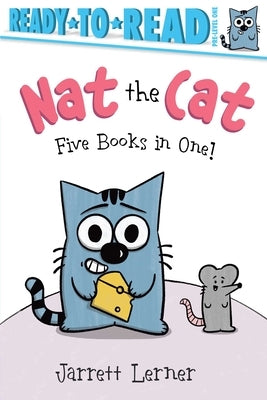 Paperback of Nat the Cat Five Books in One by Simon Spotlight, featuring colorful illustrations of Nat the Cat in various activities.