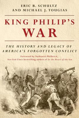 Paperback of King Philip's War history book by Countryman Press showing the cover with historical artwork and title text.