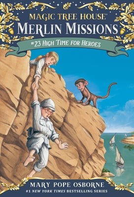 Paperback of "High Time for Heroes" by Random House Books for Young Readers, featuring colorful cover art with hero-themed illustrations.