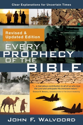 Paperback book titled "Every Prophecy of the Bible" by David C Cook with clear explanations on biblical prophecy and future events.