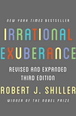 Paperback of "Irrational Exuberance" by Princeton University Press, showing the book cover with title and author details.