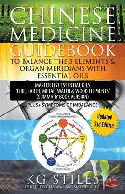 Paperback Chinese Medicine Guidebook by Health Mastery Press, featuring illustrations of the 5 elements, organ meridians, and essential oils.