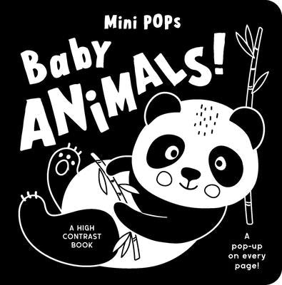 Baby animals mini pops board book by Lake Press featuring high contrast pop-up illustrations of adorable animal characters.