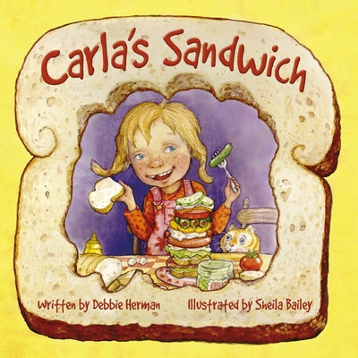 Paperback of Carla's Sandwich book by Flashlight Press featuring colorful illustrated cover with a young girl holding a sandwich.