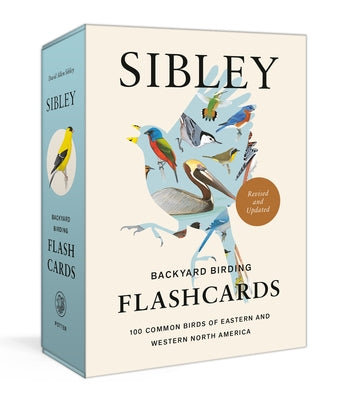 Sibley Backyard Birding Flashcards showing images of 100 common North American birds, with detailed illustrations and bird names.