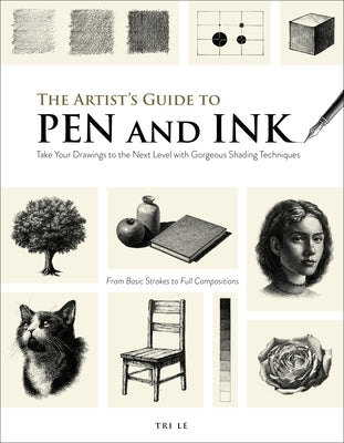 Paperback art book titled "The Artist's Guide to Pen and Ink" by Page Street Publishing, showcasing detailed pen and ink drawings.