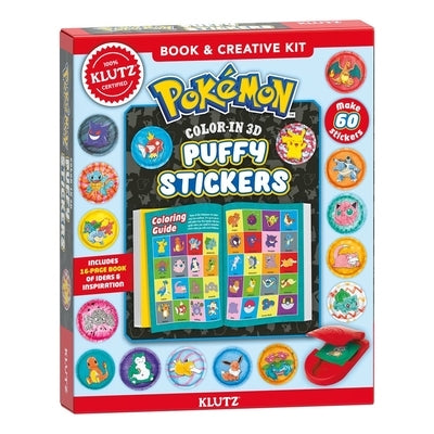 Colorful Pokémon-themed 3D stickers from Klutz, featuring various Pokémon characters and vibrant designs for decorating and craft projects.