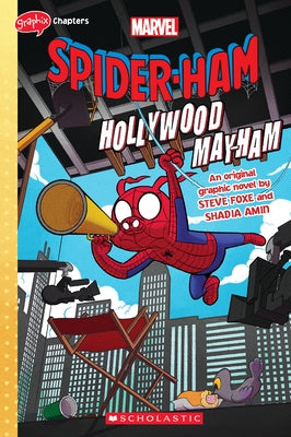 Paperback Spider-Ham: Hollywood May-Ham comic book by Graphix featuring cartoon spider pig character in colorful cover art.
