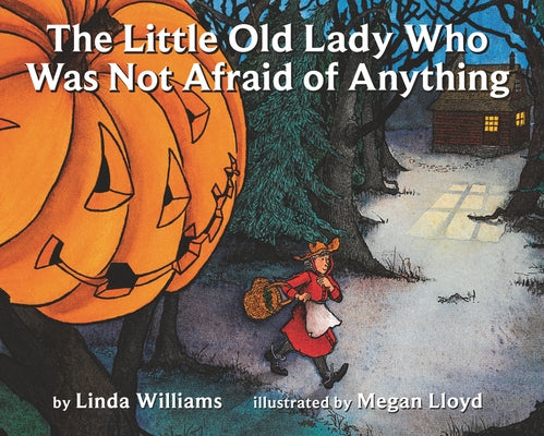 Paperback of "The Little Old Lady Who Was Not Afraid of Anything" Halloween children's book by HarperCollins, featuring colorful cover art.