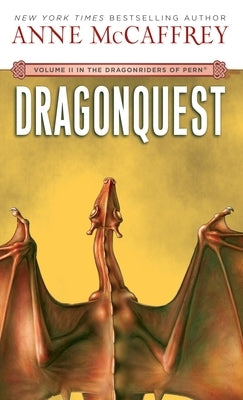 Mass market paperbound of Dragonquest book by Del Rey Books, featuring a fantasy-themed cover illustration.