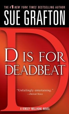 Mass market paperback of "D Is for Deadbeat" by Kinsey Millhone mystery novel published by St. Martin's Press, showing the book cover.